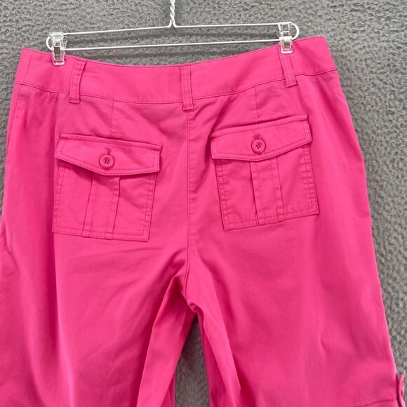 Chicos Shorts Womens 2 US 12 Pink Chino Utility Pockets Stretch Everyday Casual - Picture 4 of 12